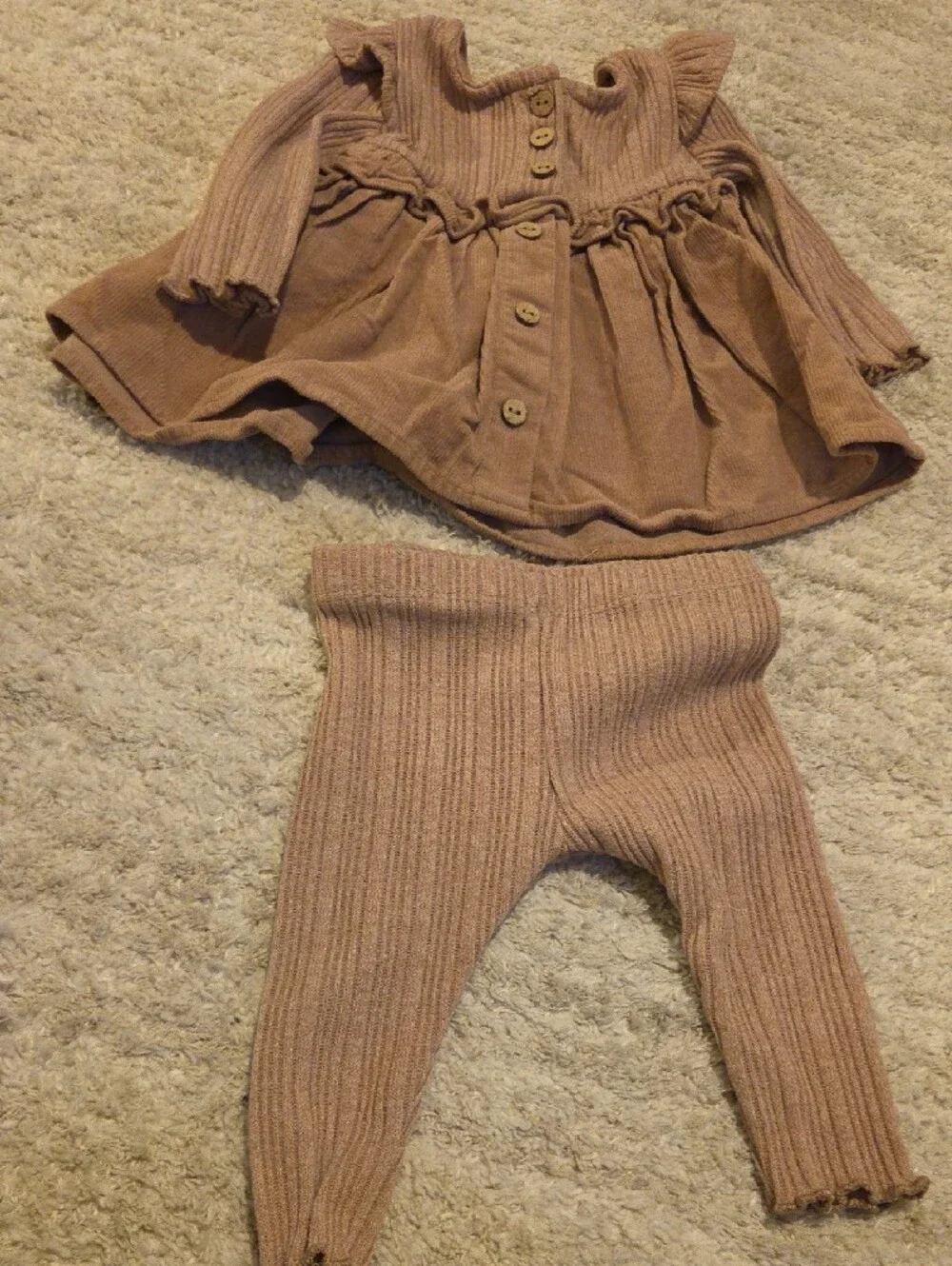 Girls Mixed Tops, Pants, & Dresses - Rust, Cream, Mauve, White, Mustard Set Boho